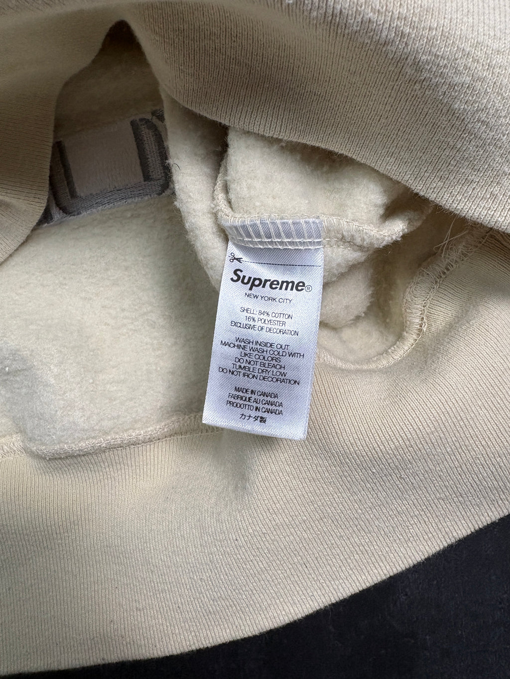 Supreme AOI Stacked Hoodie – M - Natural