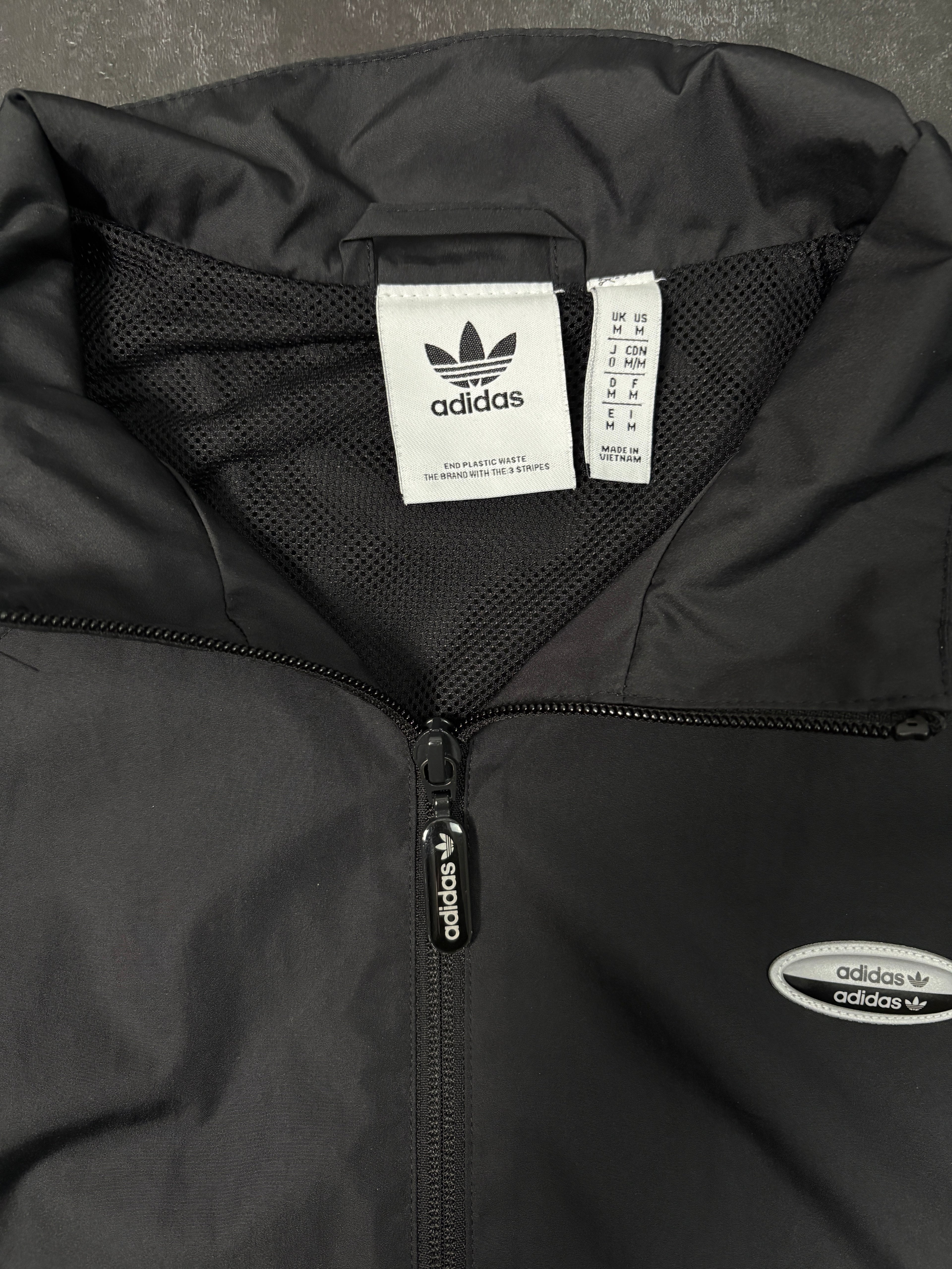 adidas Originals Vintage Track Jacket – Black & Yellow (Archive Tech Look) – Gr. M