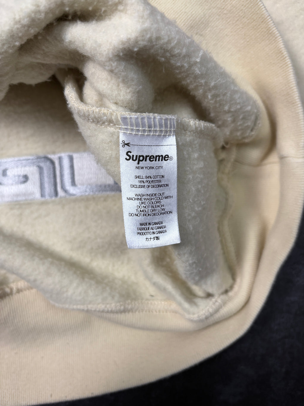 Supreme AOI Stacked Hoodie – 'Natural' – Premium Embroidery – Gr. M
