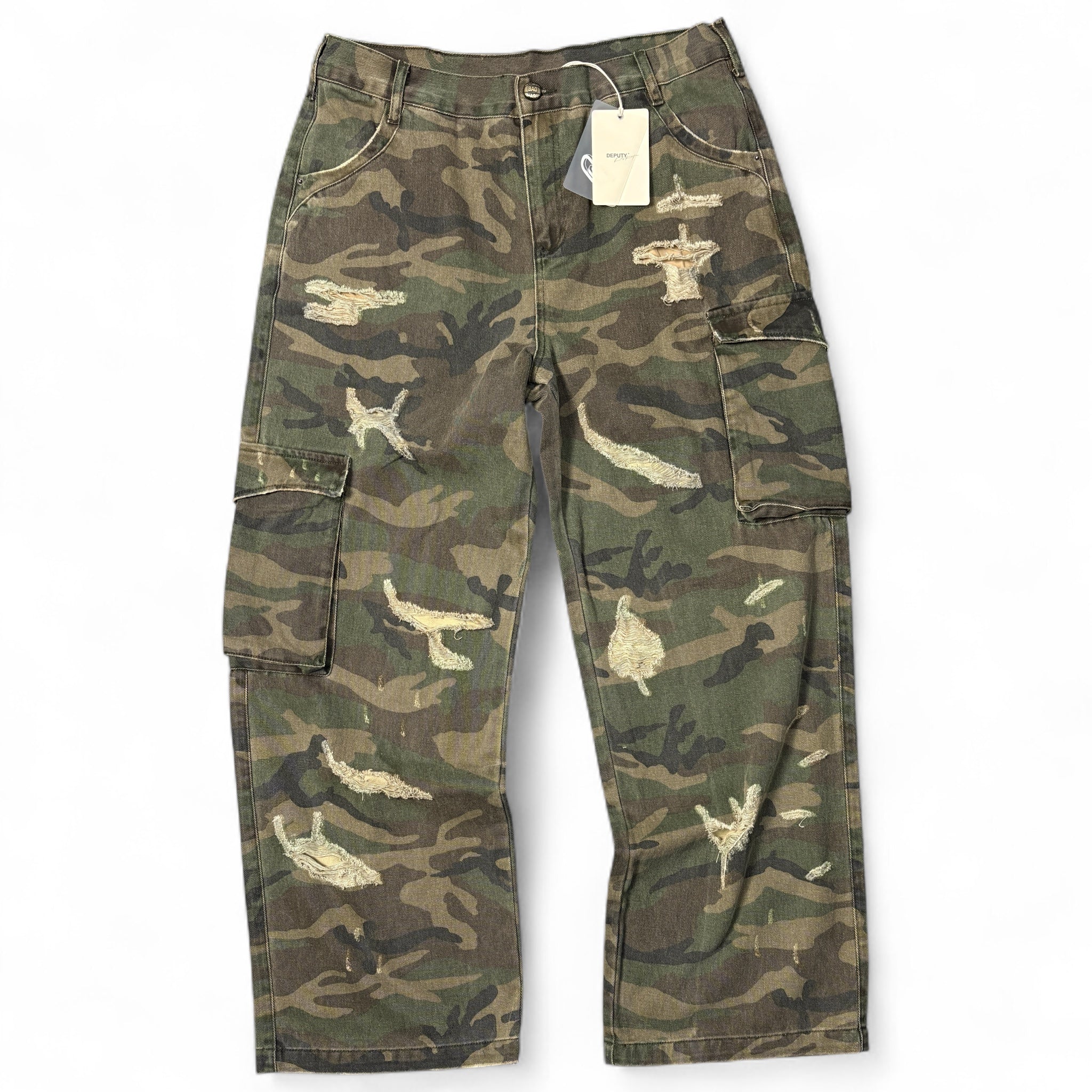 Deputy Dept Camo Cargo Pants – Woodland Camouflage (NEW w/ Tags) – Gr. S